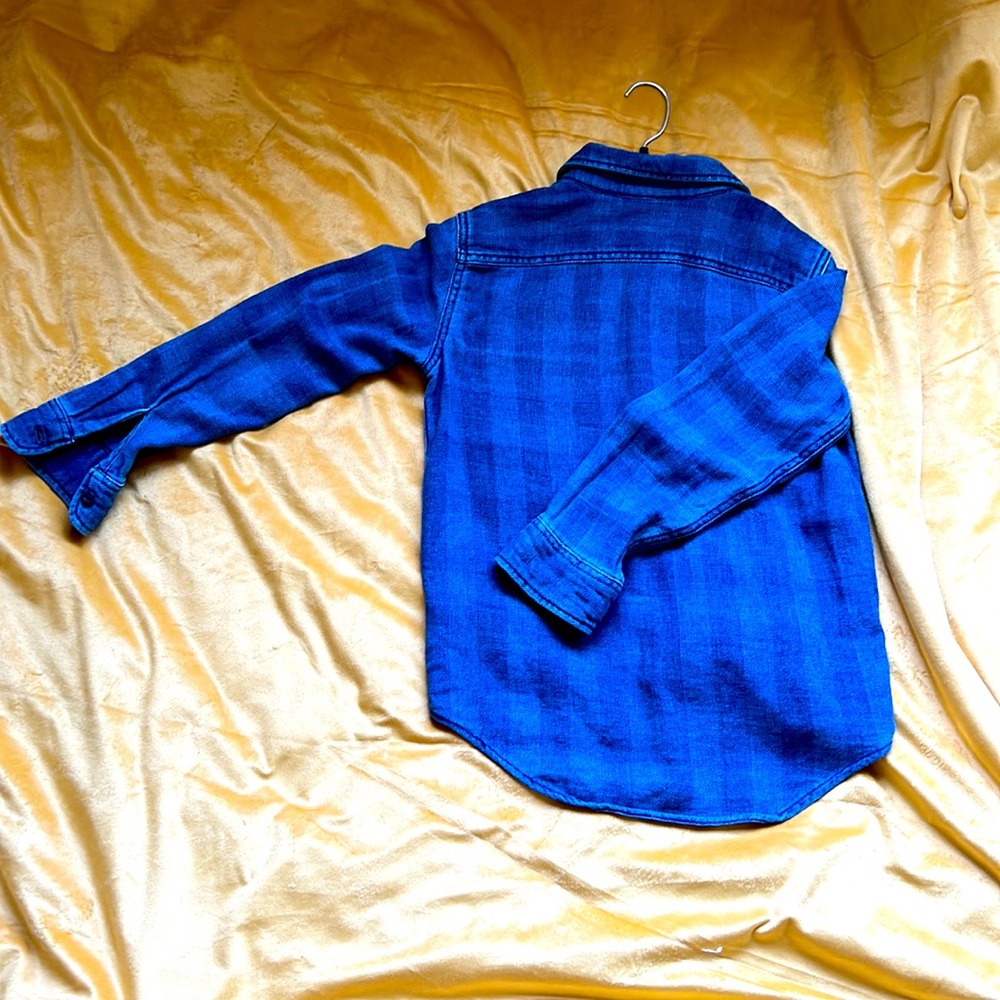 Denim flannel print shirt